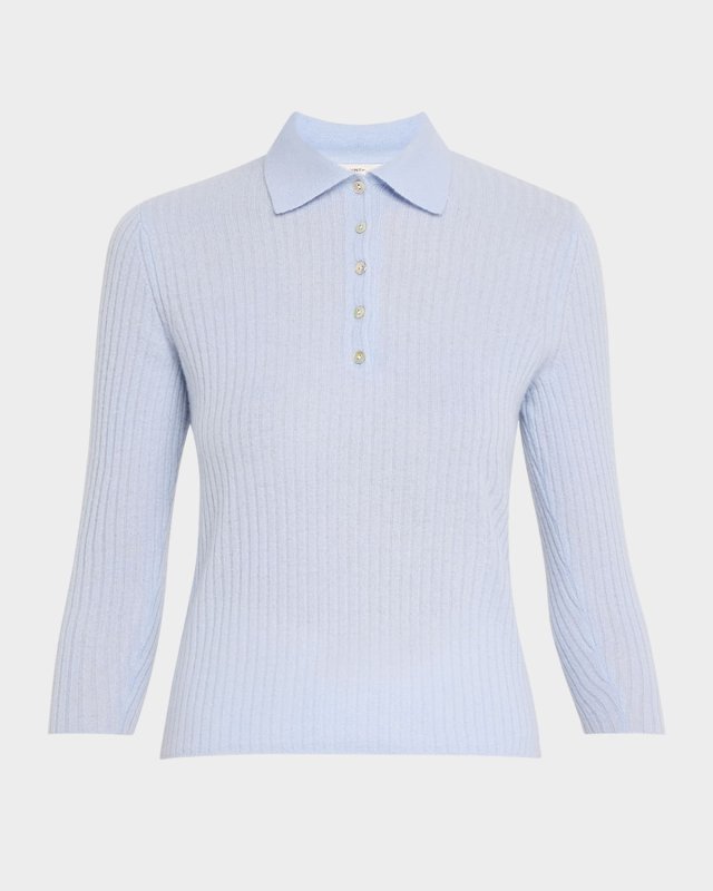 Mulberry Silk-Blend Polo Top